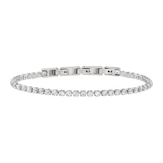 1 - Women's tennis bracelet Breil steel and white zirconia TJ3593