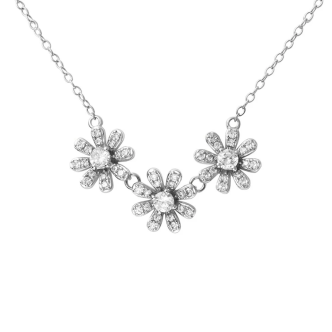 1 - Women's necklace flowers Stroili Silver 925 with zircons 1669778