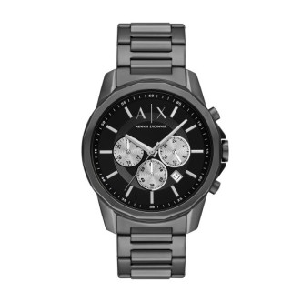 1 - Armani Exchange Banks Chronograph Men's Watch Black AX1765 Gun PVD Steel Case and Bracelet