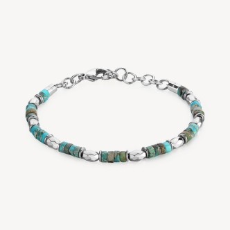 1 - RIPTIDE turquoise stones men's bracelet Brosway BTD012 steel