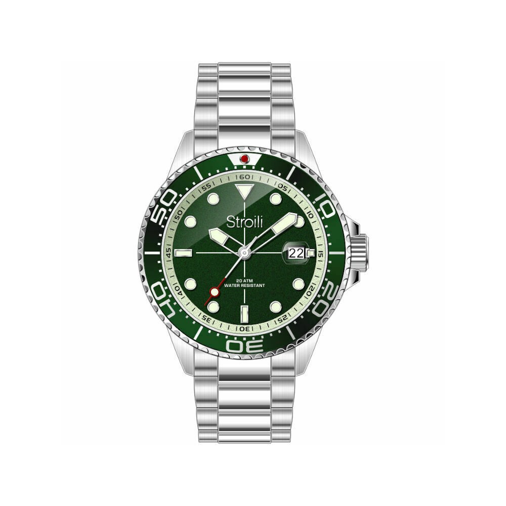 1 - Orologio uomo solo tempo Stroili Malibù fondo verde 1688937 subacqueo 200 metri