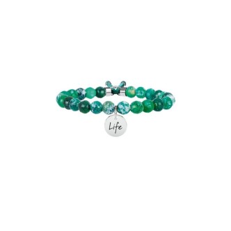 1 - Bracciale Kidult 231530 in acciaio 316L ed Agata verde collezione Symbols