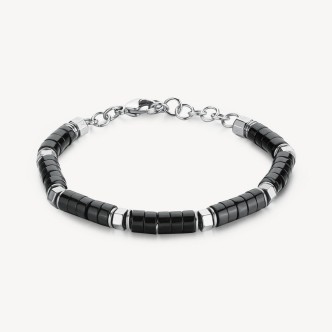 1 - Black onyx bracelet for men BroswayBTD009 steel