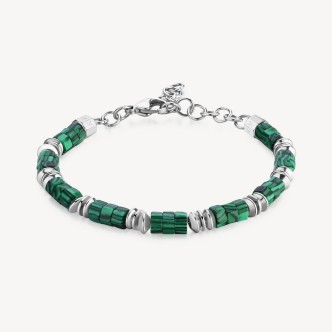 1 - Brosway BTD010 steel bracelet with malachite for men