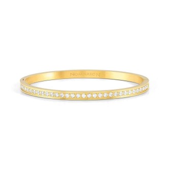 1 - Bracciale PRETTY BANGLES donna zirconi bianchi Nomination 029506/020 acciaio pvd oro