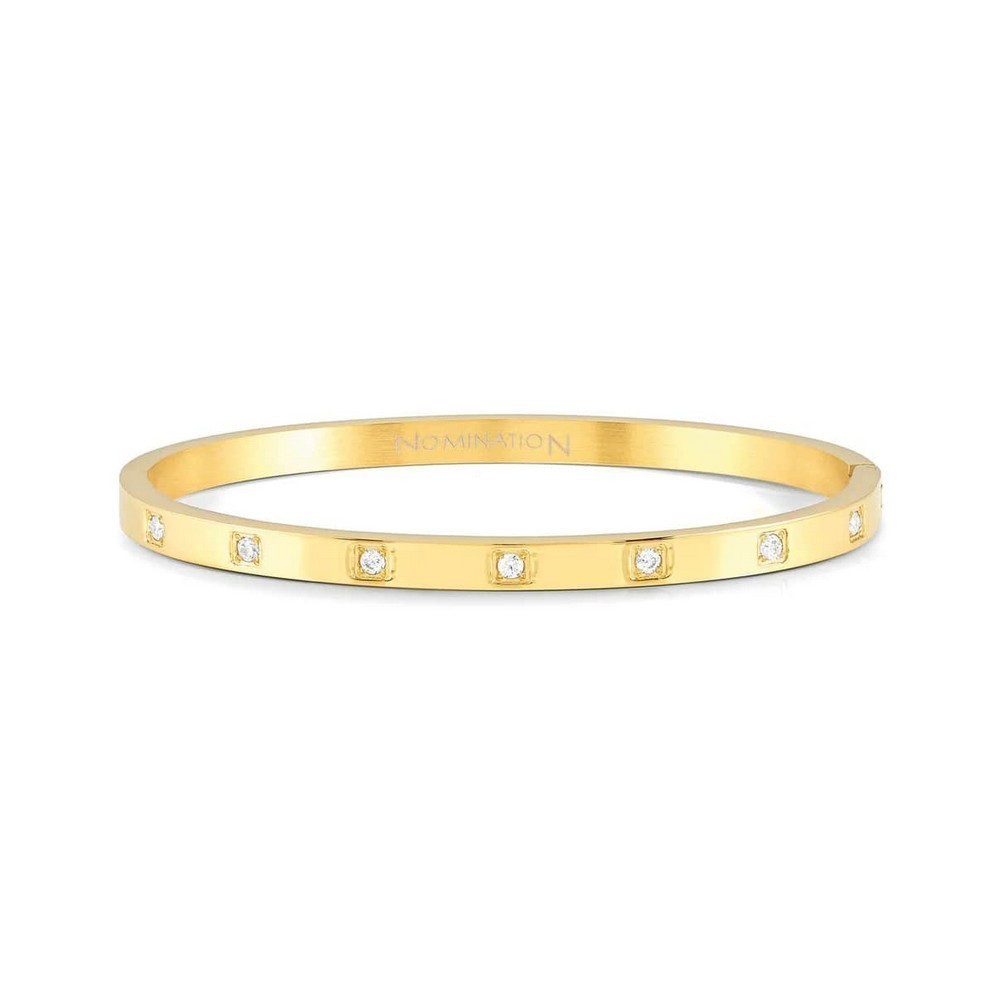 1 - Bracciale PRETTY BANGLES donna zirconi bianchi Nomination 029508/012 acciaio pvd oro