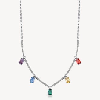 1 - Collana donna girocollo multicolor Brosway FJR03 argento