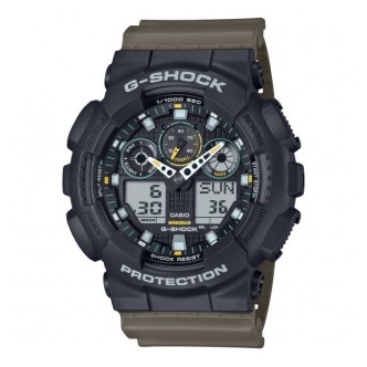 1 - Casio G-Shock Classic men's watch black and brown GA-100TU-1A3ER resin case and strap