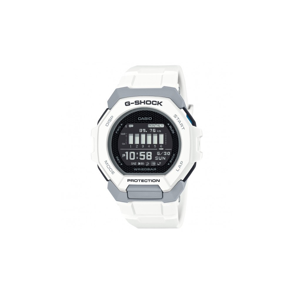 1 - Casio G-Shock Bluetooth men's watch white GBD-300-7ER resin case and strap