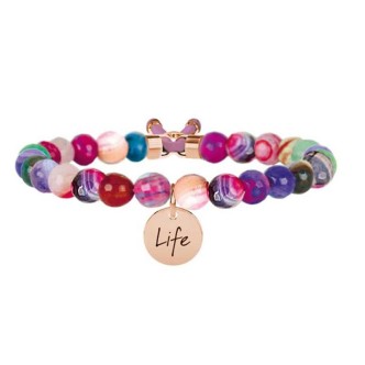 1 - Bracciale Kidult 731049 in acciaio 316L ed Agata multicolor collezione Symbols