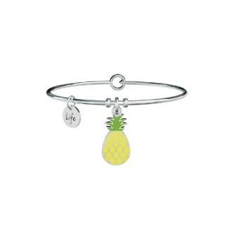 1 - Kidult bracelet 731311 Pineapple pendant in 316L steel and enamel Symbols collection