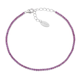 1 - Bracciale donna Tennis Argento 925  Amen con zirconi fucsia BT1BR17