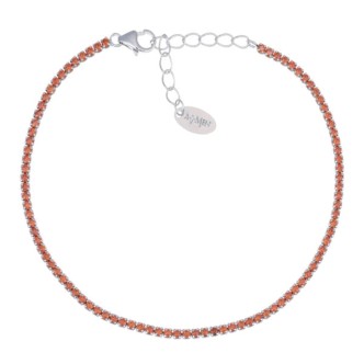 1 - Women's Tennis Bracelet 925 Silver Amen with Orange Zirconia BT1BAR17