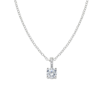 1 - Collana donna punto luce Argento Amen Lady CLCIPBBBZ con zircone bianco