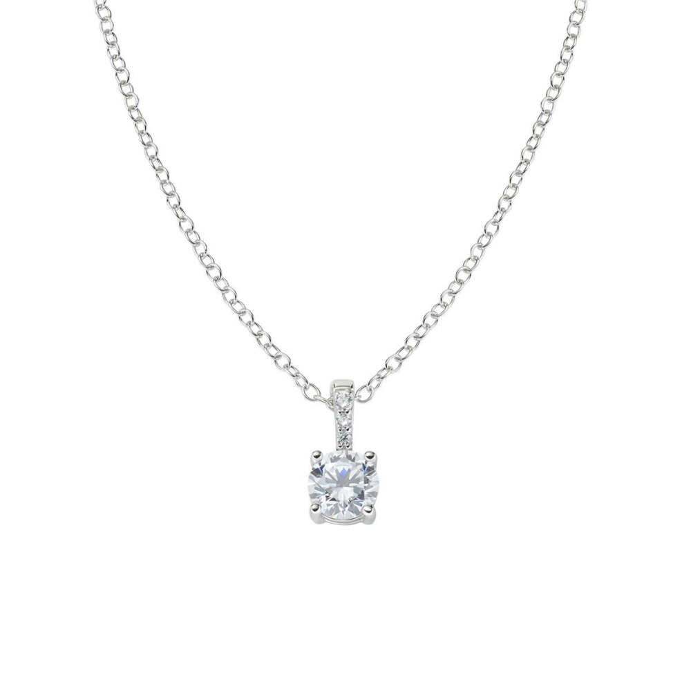 1 - Collana donna punto luce Argento Amen Lady CLCIPBBBZ con zircone bianco