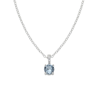 1 - Collana donna punto luce Argento Amen Lady CLCIPBBACZ con zircone blu