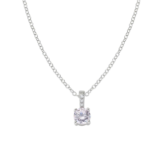 1 - Collana donna punto luce Argento Amen Lady CLCIPBBROZ con zircone rosa