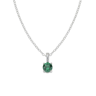 1 - Collana donna punto luce Argento Amen Lady CLCIPBBVEZ con zircone verde