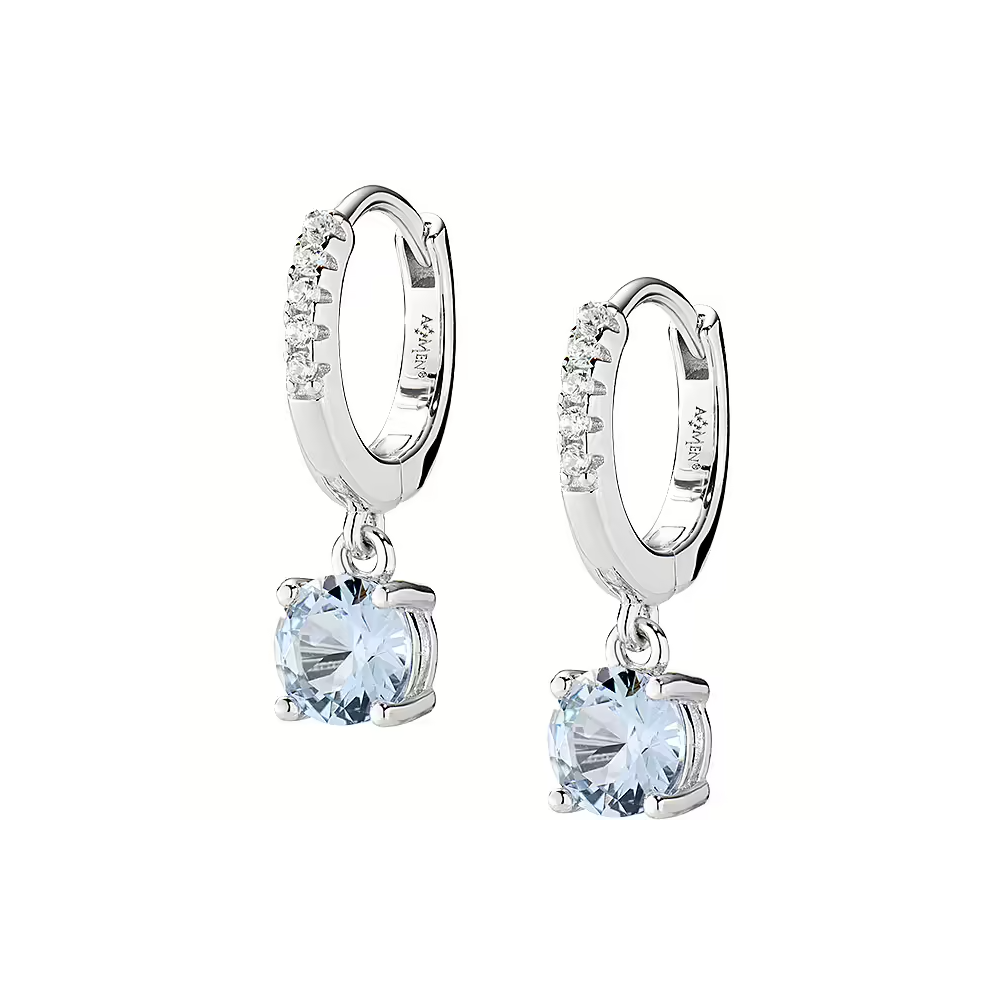 1 - Women's hoop earrings Silver Amen Lady with zirconia ECIPBBACZ