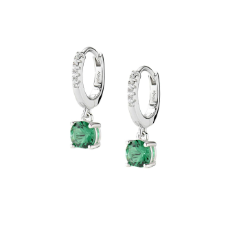 1 - Women's hoop earrings Silver Amen Lady with green zirconia ECIPBBVEZ