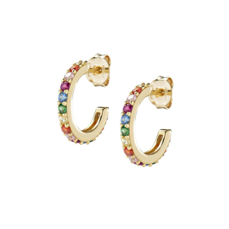 1 - Women's earrings in gold Amen Elegance silver with multicolor zirconia ORRABOGMZ3