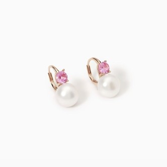 1 - Women's earrings pearls and zircons Silver Mabina 563773