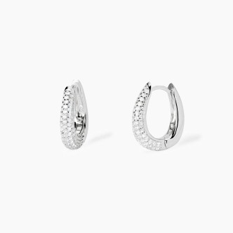 1 - Women's hoop earrings Silver Mabina 563776 with zirconia