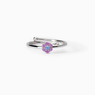 1 - Mabina Flower Girl Ring 925 Silver with Zirconia 523414