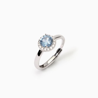 1 - Mabina Women's Aquamarine Ring 925 Silver with Zirconia 523417