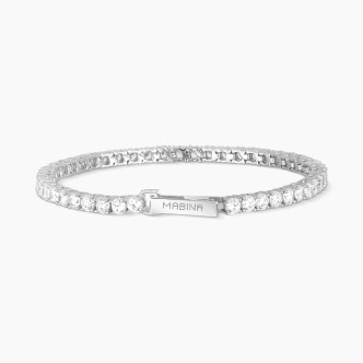 1 - Mabina Women's Tennis Bracelet 925 Silver with Zirconia 533020-17