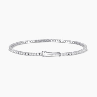 1 - Mabina Women's Tennis Bracelet 925 Silver with Zirconia 533355-17