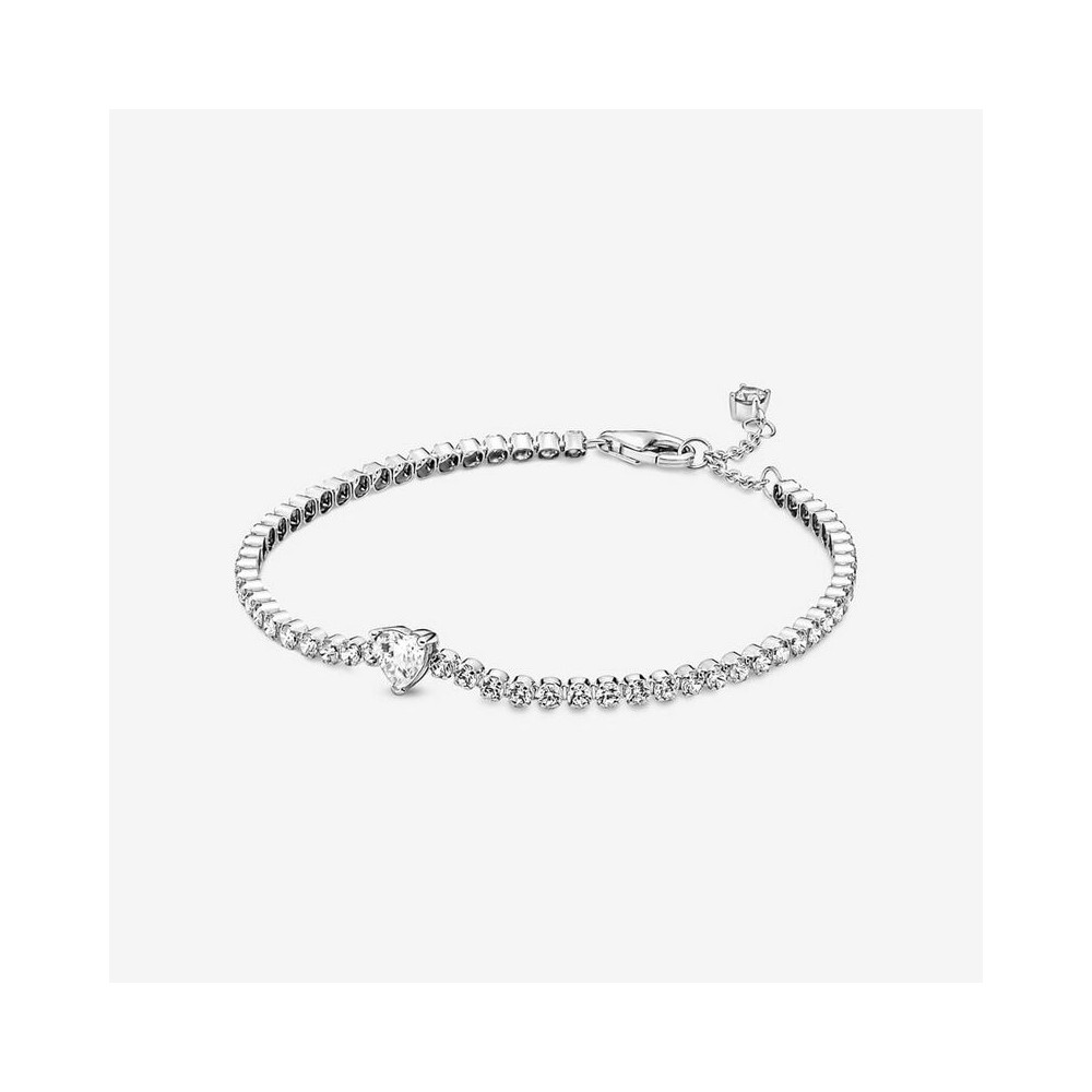 1 - Pandora Women's Tennis Heart Bracelet 925 Silver with Zirconia 590041C01-18