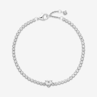 1 - Pandora Women's Tennis Heart Bracelet 925 Silver with Zirconia 590041C01-18