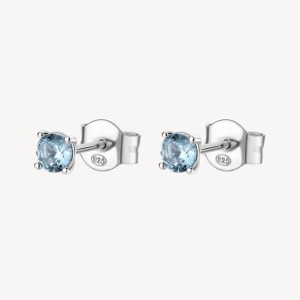 1 - Brosway FCL39 women's silver stud earrings with blue zirconia