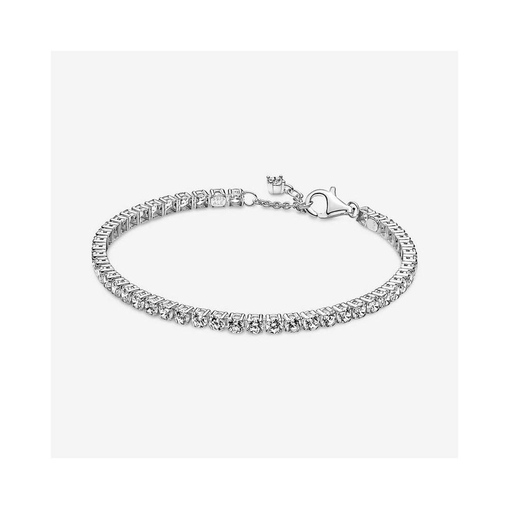 1 - Pandora Women's Tennis Bracelet 925 Silver with White Zirconia 591469C01-18