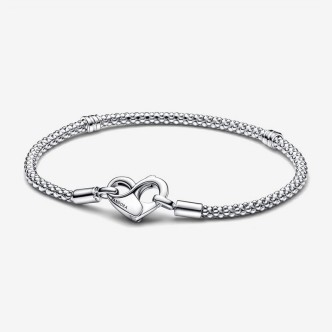 1 - Pandora Women's Basic Bracelet 925 Silver Geometric Mesh 592453C00-19