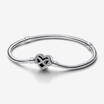 1 - Bracciale donna Pandora famiglia Argento 925 cuore ed infinito 592645C01-17