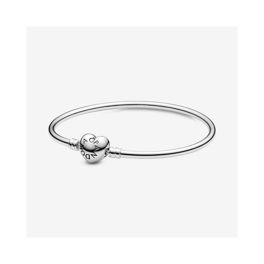 1 - Bracciale rigido Pandora Argento 925 con chiusura a cuore 596268-17