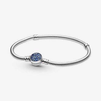 1 - Pandora Women's Basic Bracelet Silver 925 with Blue Stone 599288C01-18