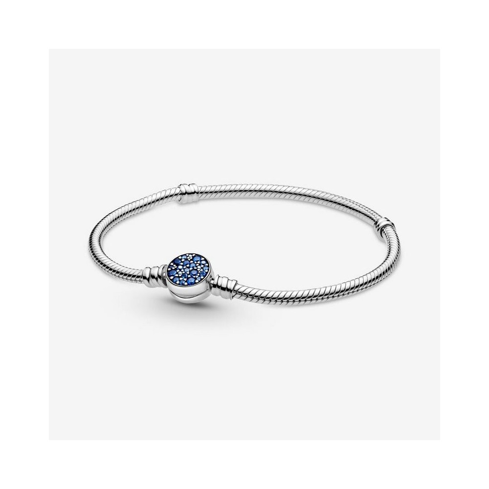 1 - Pandora Women's Basic Bracelet Silver 925 with Blue Stone 599288C01-18