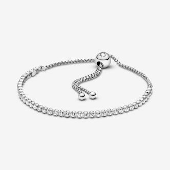 1 - Pandora women's tennis bracelet adjustable 599375C01-1 with white zirconia