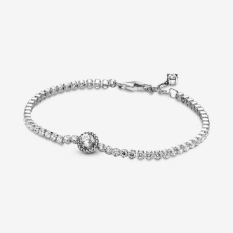 1 - Pandora sparkling women's tennis bracelet 599416C01-18 with white zirconia