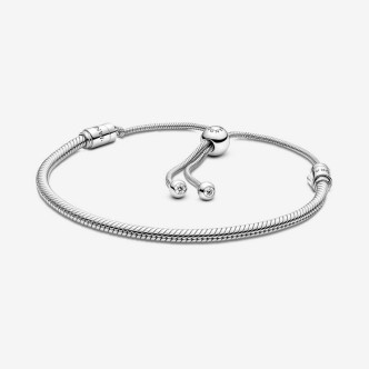 1 - Bracciale base donna Pandora chiusura scorrevole 599652C01-2 maglia Snake