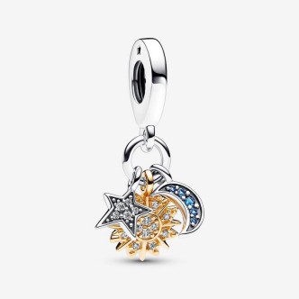 1 - Charm donna Pandora stelle sole e luna 762676C01 Argento 925