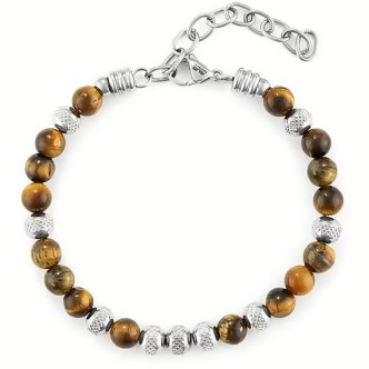 1 - Steel Tiger Eye Bracelet for Men Paciotti 4UBR6756 316L Steel