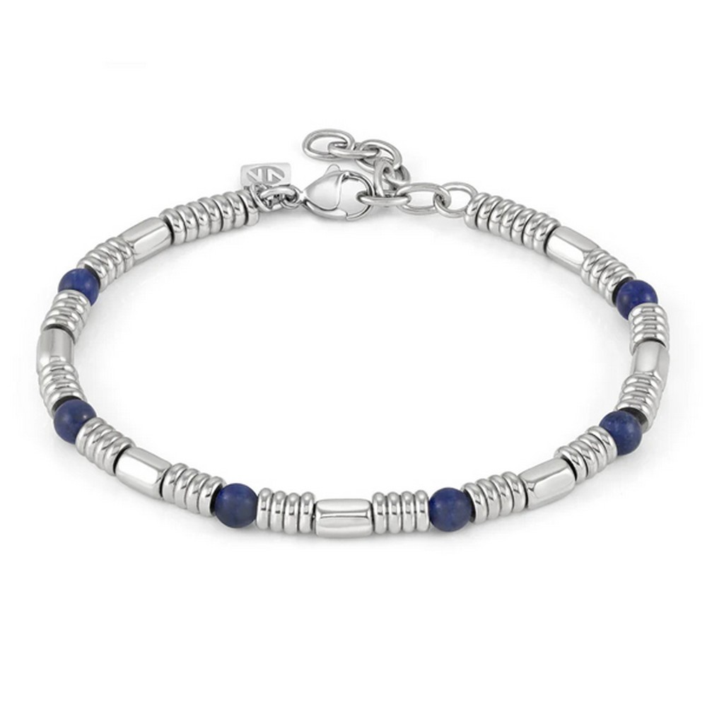 1 - Nomination Instinctstyle men's steel bracelet with blue stones 027929/034