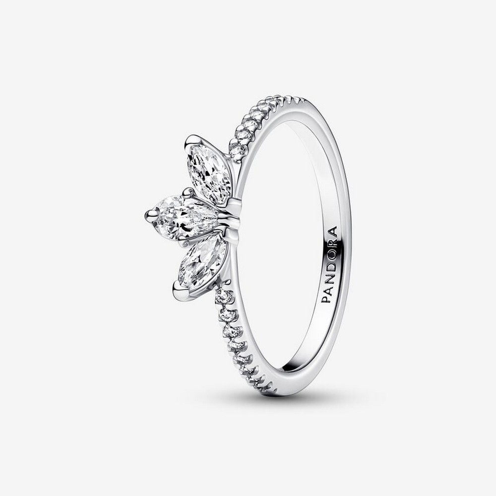 1 - Herbarium Ring Bright Petals Women Pandora 192392C01-52 925 Silver with Cubic Zirconia Stones Size 12