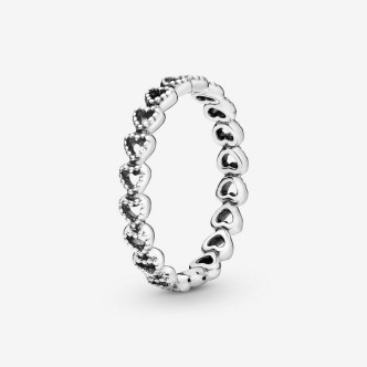 1 - Pandora Women's Openwork Hearts Band Ring 190980-52 925 Silver Size 12.