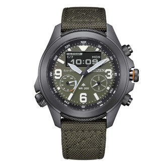 1 - Orologio uomo Citizen Promaster Land Edizione Limitata Anniversary verde JV1005-02W Eco Drive cinturino tessuto