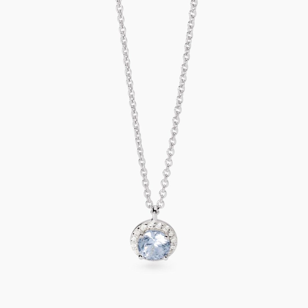 1 - Women's aquamarine necklace in 925 silver Mabina with zircons 553714